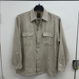 Bruno Sueded Micro Fiber Button-Up Casual Button Down Dress Shirt Men’s Size L